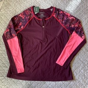 LL Bean ReNew Swim shirt Rashguard Large NWT